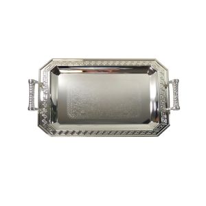 Chrome Double Trays in Silver - Modern Design - Golden Star Imports