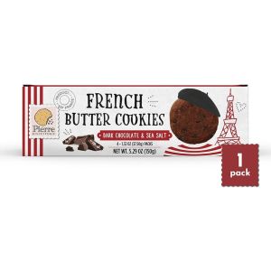 French Butter Cookies with Dark Chocolate & Sea Salt - Pierre Biscuiterie of France