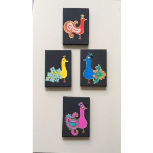 Painting - "Eclectic Birds" - Set of Four