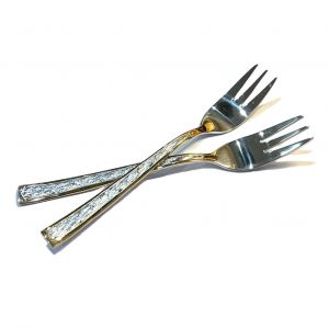 Fruit Fork - Stainless Steel - Silver/Gold German Style - 6 pieces