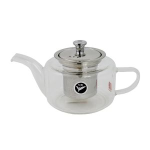 Heat Resistant Glass Teapot - Stainless Steel Tea Infuser & Cleaning Brush