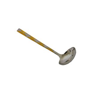 Small Silver and Gold Diamond Pattern Table Soup Ladle