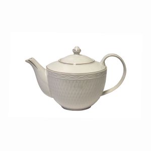 Ghoori Majlesi Medium White Patterned Porcelain Teapot
