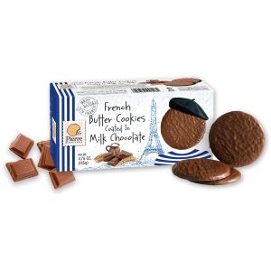 French Butter Cookies Coated in Milk Chocolate - Pierre Biscuiterie of France