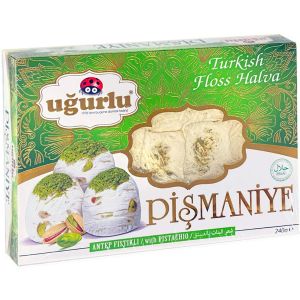 Bite Size Cotton Candy with Pistachios- "Pashmak Loghmeh" - Packed In & Imported from Turkey