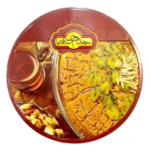 Saffron Pistachio Brittle - Sowhan (Sohan) "Saedi Nia" - Extra Large Round - from Ghom, Iran