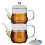 Clear Glass Heat Resistant Tea Pot & Kettle Set - 1.3 lit / 2.3 lit