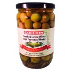 Cracked Green Olives - Provencal Herbs - Golchin -Persian basket