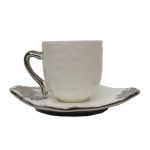 Silver Grapevine 12pcs Espresso or Tea Cup and Saucer Set