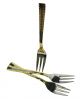 Fruit Fork - Stainless Steel - Silver/Gold Accent - 6 Pieces