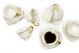 Inside Out Heart Tea Cup Collection - Cream With Gold Rim