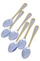 Silver with Gold Dot Border 12 pcs Tea Spoons