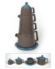 Fancy Tower Tea/Coffee Set - Pastel Brown/Teal - Botero Collection 